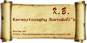 Keresztszeghy Barnabás névjegykártya