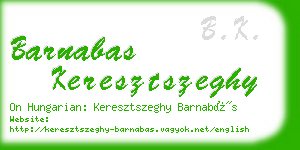 barnabas keresztszeghy business card